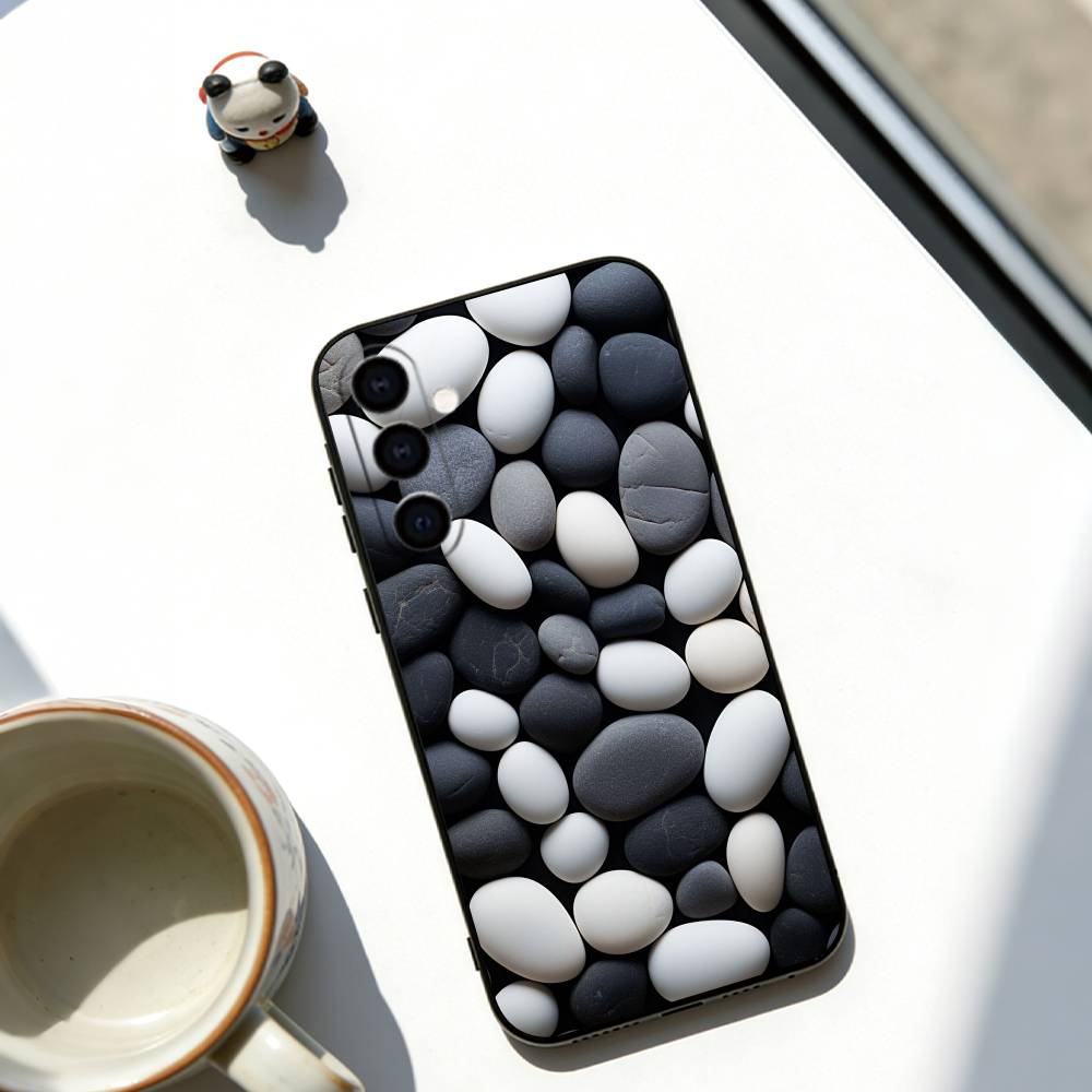 

Minimalist Stone Phone Case For Samsung Galaxy A73,A72,A71,A70,A53,A52,A51,Others Soft Black Cover Samsung a72