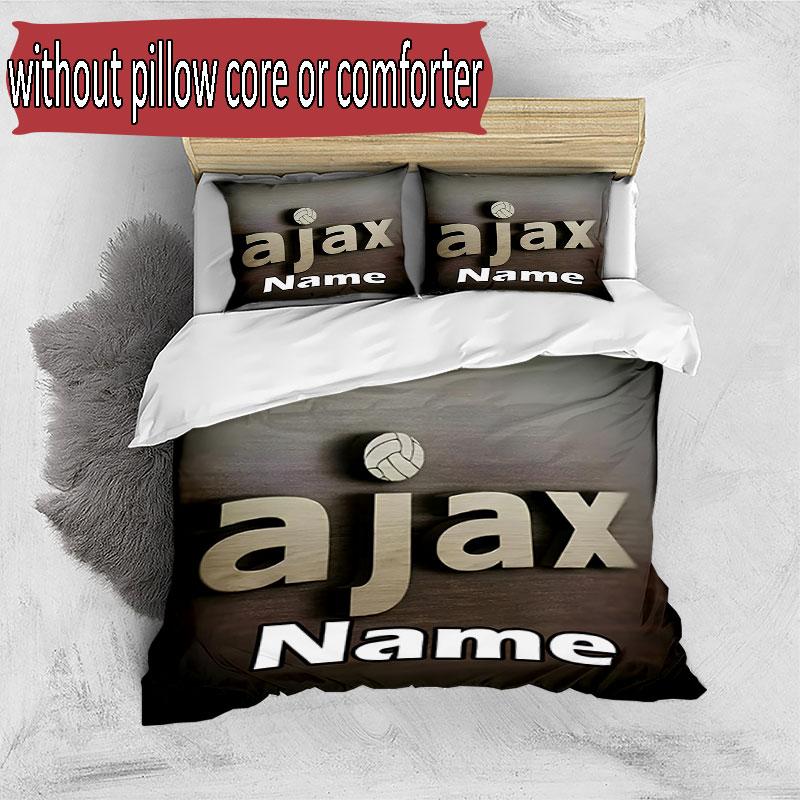 3-teiliges Bettbezug-Set (1 * Bettbezug + 2 * Kissenbezug, ohne Kern), Benutzerdefiniertes Namens-Ajax-Muster Bettwäsche-Set, Schlafzimmer-Dekoration Geschenk für Zuhause