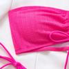 2026 New Style Solid Bandeau Tie Backless Sexy Bikini Set Comfortable Elegant Fashion For Summer Vacation & Holiday