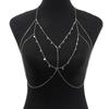 Sexy   Round Beads Waist Chain Beach Bra Bikini Chest Chain Zircon Tassel Women Body Chain Jewelry Accessories