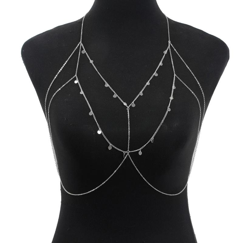 Sexy   Round Beads Waist Chain Beach Bra Bikini Chest Chain Zircon Tassel Women Body Chain Jewelry Accessories