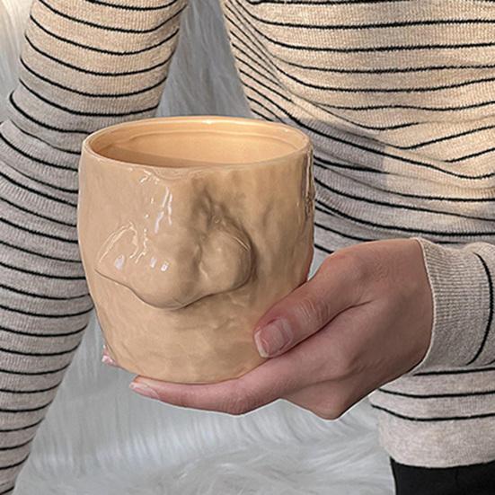 Nose Picking Mug Funny Nose Mug with Finger Handle Ceramic Storage Cup with Sculpted Hand Plate Ring Holder for Home Office Decoration Gift