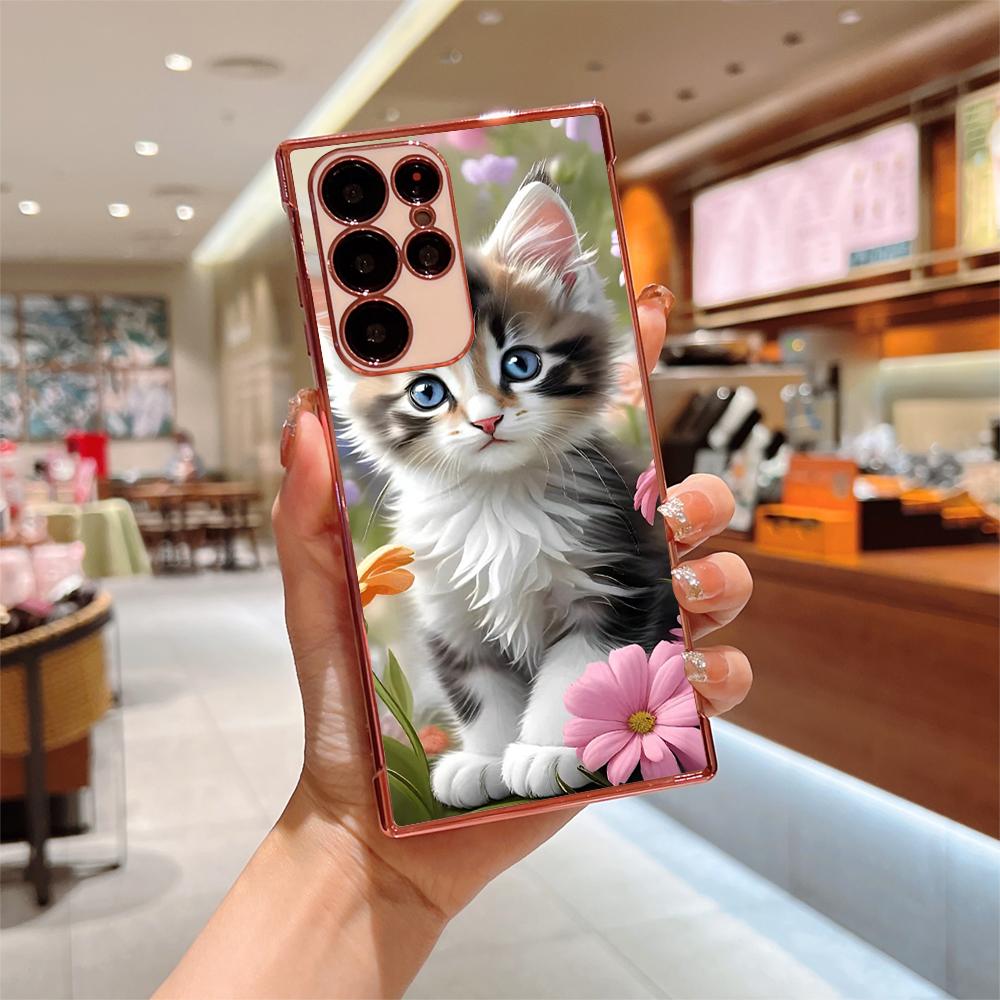Cat Pattern TPU Case for Samsung Galaxy S24 S25 S23 Ultra/S22 Ultra/S21 FE A54/A34/A14 5G Cute Phone Cover with Adorable Design