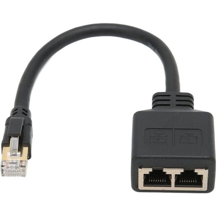 Adaptateur répartiteur RJ45 - AIMOONSA - 1 mâle vers 3 femelles - CAT8 - 24 cm - Or 8 broches