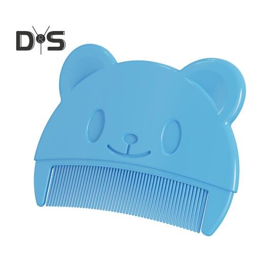 

Детская расческа с мультяшным медведем, портативная колыбелька с мелкими зубами, эргономичная пищевая пластиковая щетка для ухода за кожей головы новорожденных мальчиков и девочек синий