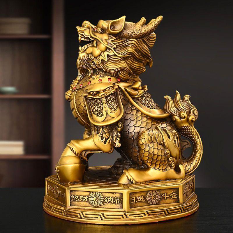 1pairs Copper Gossip Unicorn Ornament Business Home Living Room Front Desk Decorations