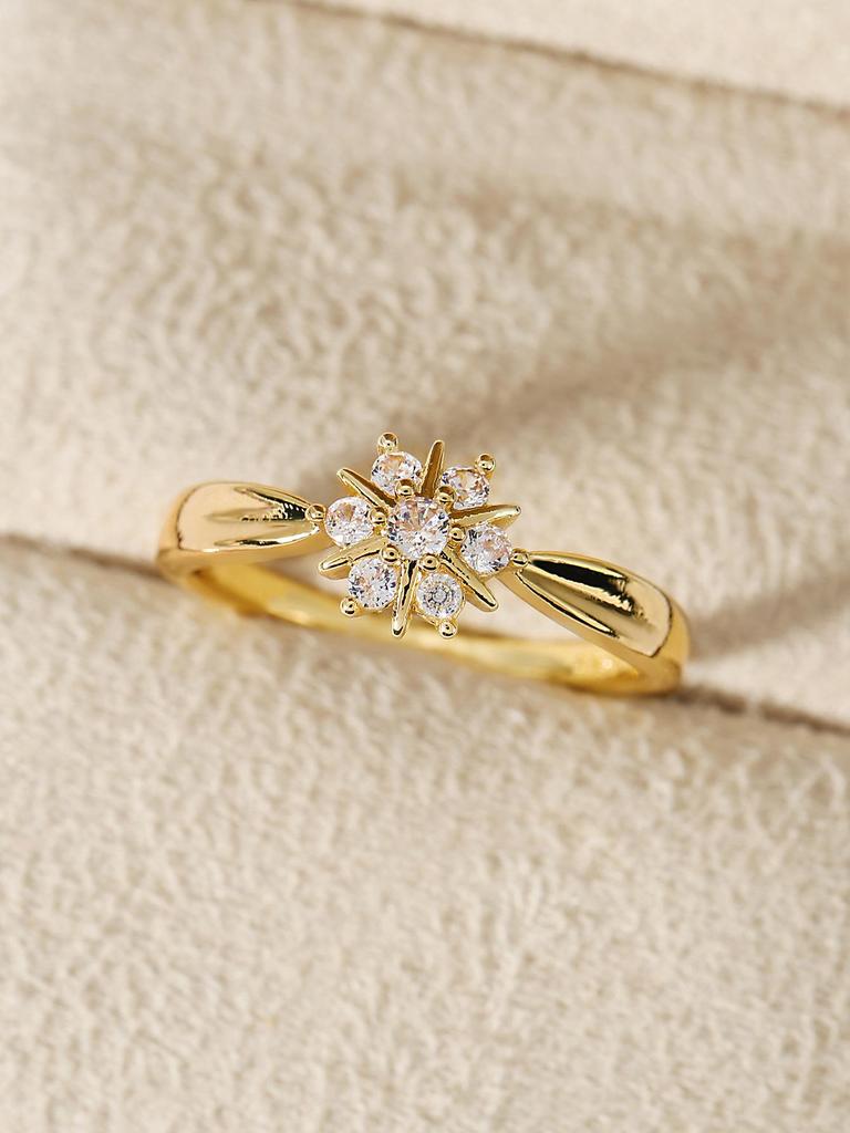 European and American Style Luxury Diamond Flower Ring