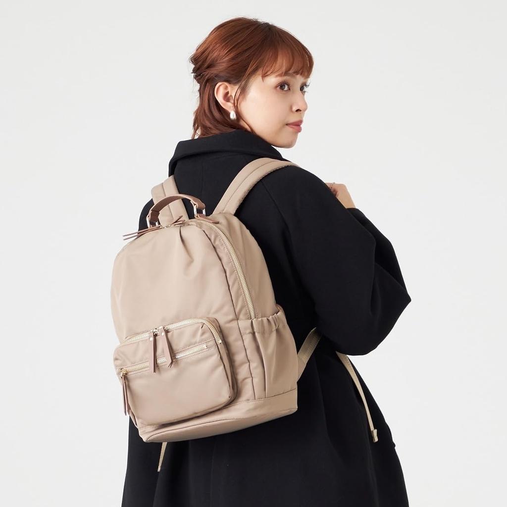 Monica 13-Pocket Nylon Backpack MONI1048 Pink (50)