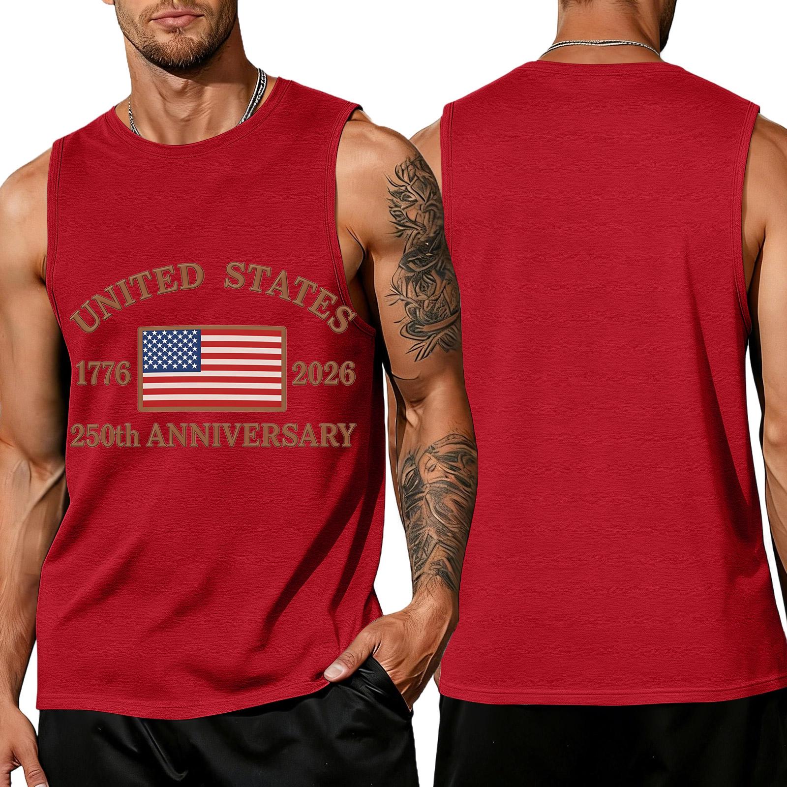 

Men s Loose Fit Sleeveless Tank Top Casual Summer Daily Wear Lightweight Breathable Fabric Comfortable Fit S червоний