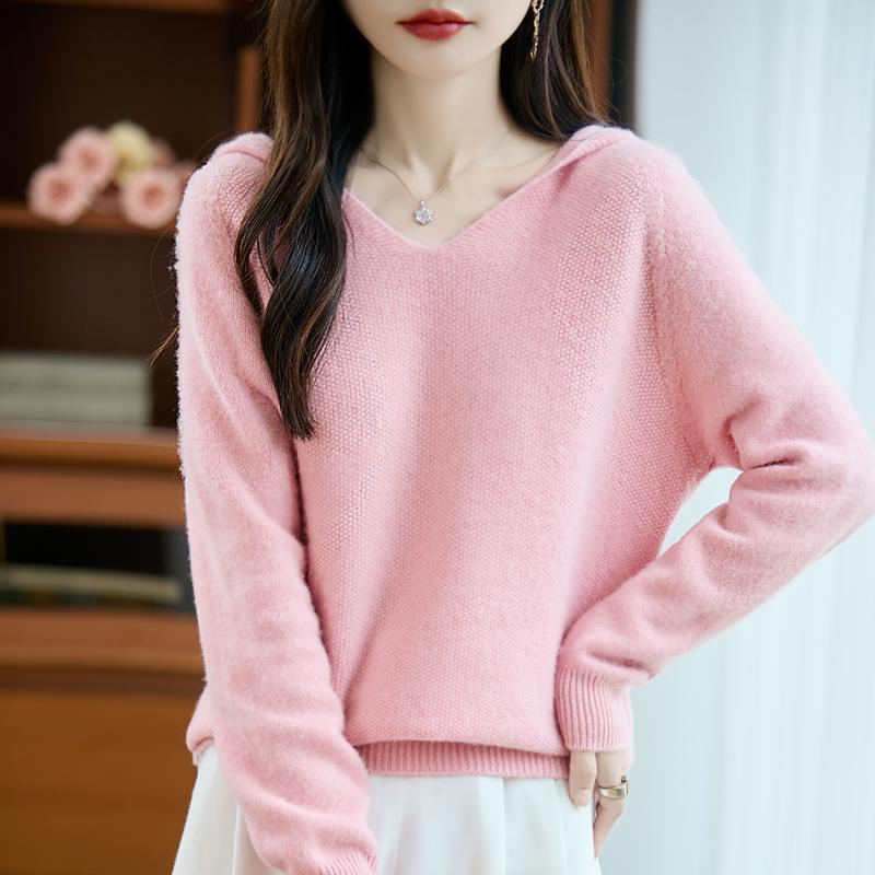 Women's cashmere sweater Qinghe cashmere 30% cashmere 70% wool autumn and winter pullover warm and fashionable