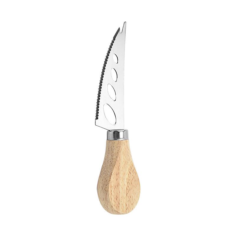 Edelstahl Käse- und Kuchenmesser-Set mit Holzgriff – Inklusive Gabel und Butterspachtel