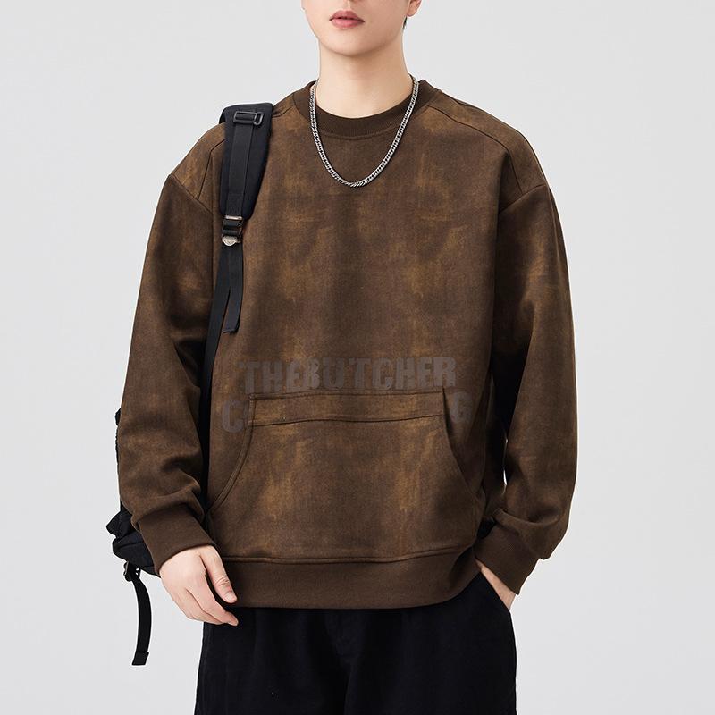 

Ретро Флисовый свитер из оленьей кожи Мужской пуловер с принтом Модный топ с длинным рукавом 4XL кофейный