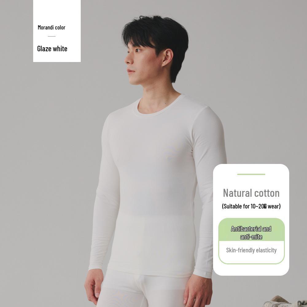 Męski bawełniany zestaw bielizny termicznej - od nastolatków do seniorów, cienki, plus size, flanelowy, ciepły na jesień/zimę