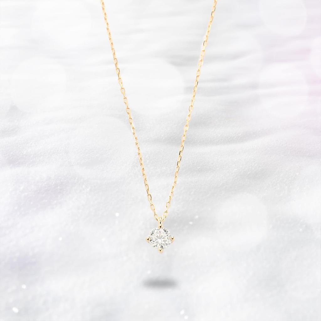 K18 yellow gold diamond necklace [Ester] (0.15ct) 0442-0688-0020-0000