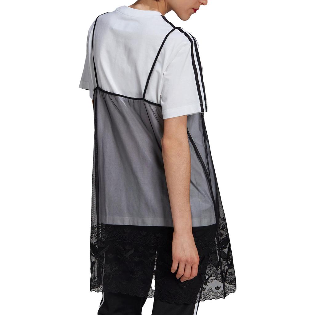 Adidas Sukienka T-shirtowa codzienna sportowa z nadrukiem logo z okrągłym dekoltem i krótkim rękawem Kobiety Sukienki Wielokolorowa H59017