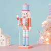 30CM Wooden Nutcracker Ornament Candy Series Soldier Statues Handcraft Doll Toy Home Office Decoration Statues Christmas Gift