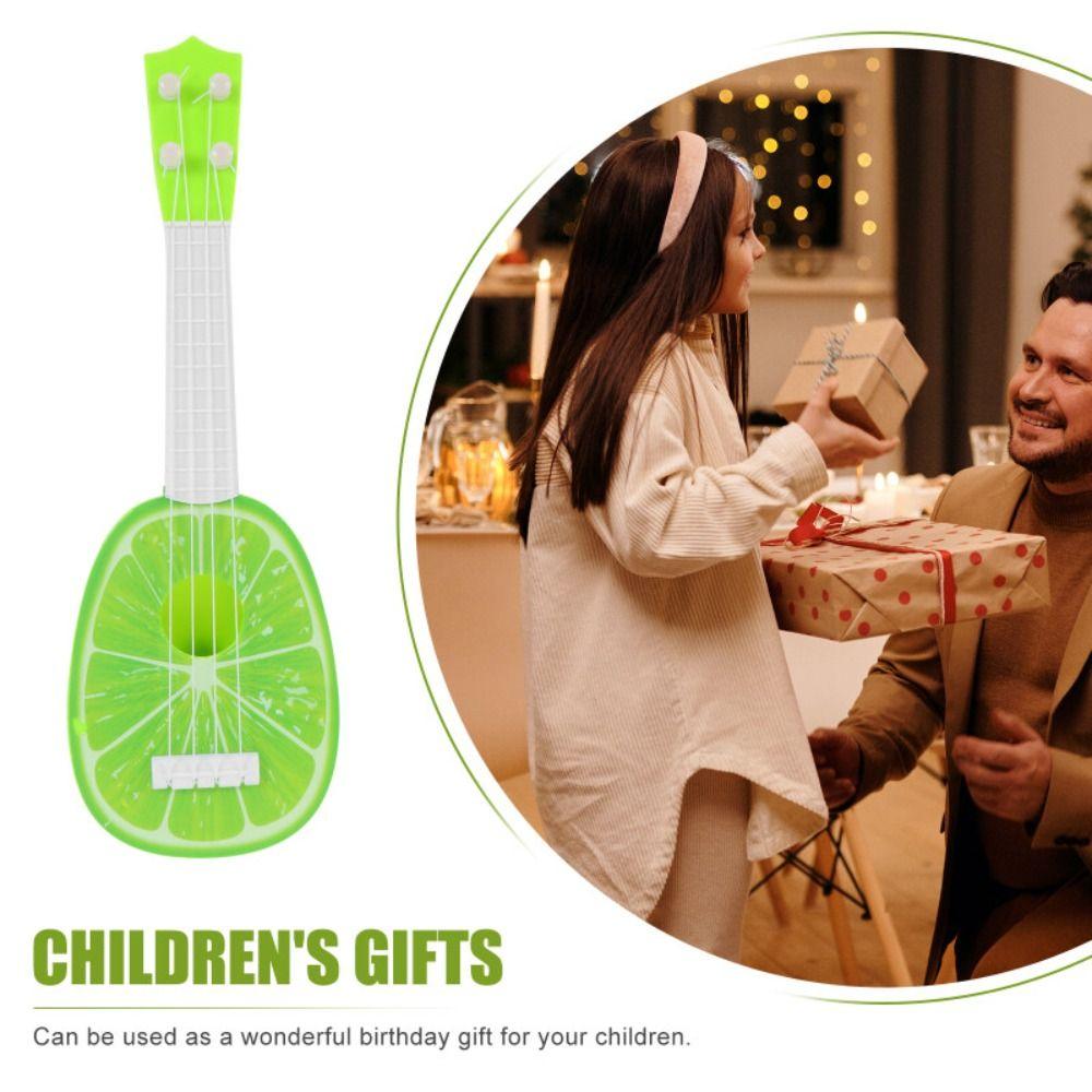 

Cartoon Fruit Simulation Fruit Ukulele Toy 4 Strings Musical Instrument Toy Outdoor Games