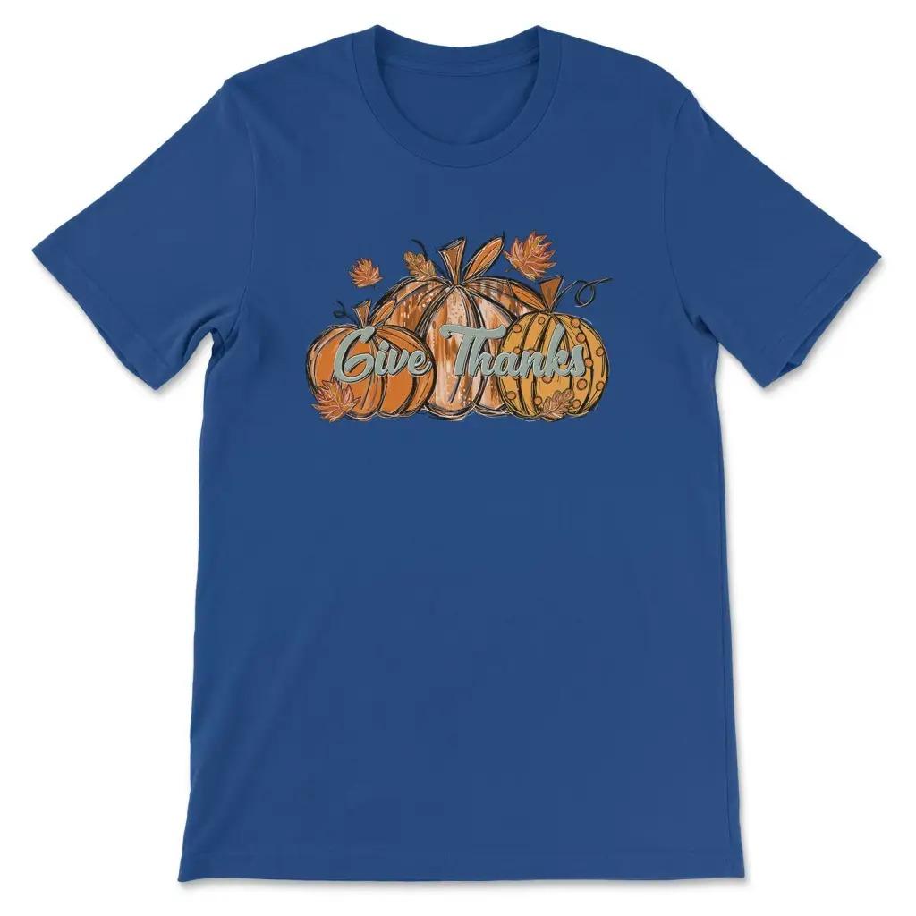 

Give Thanks Pumpkin TShirt Mens and Womens Short Sleeve Cotton Tees Luxury Brand Shirt Oversize Tops Summer Men Clothing 4XL