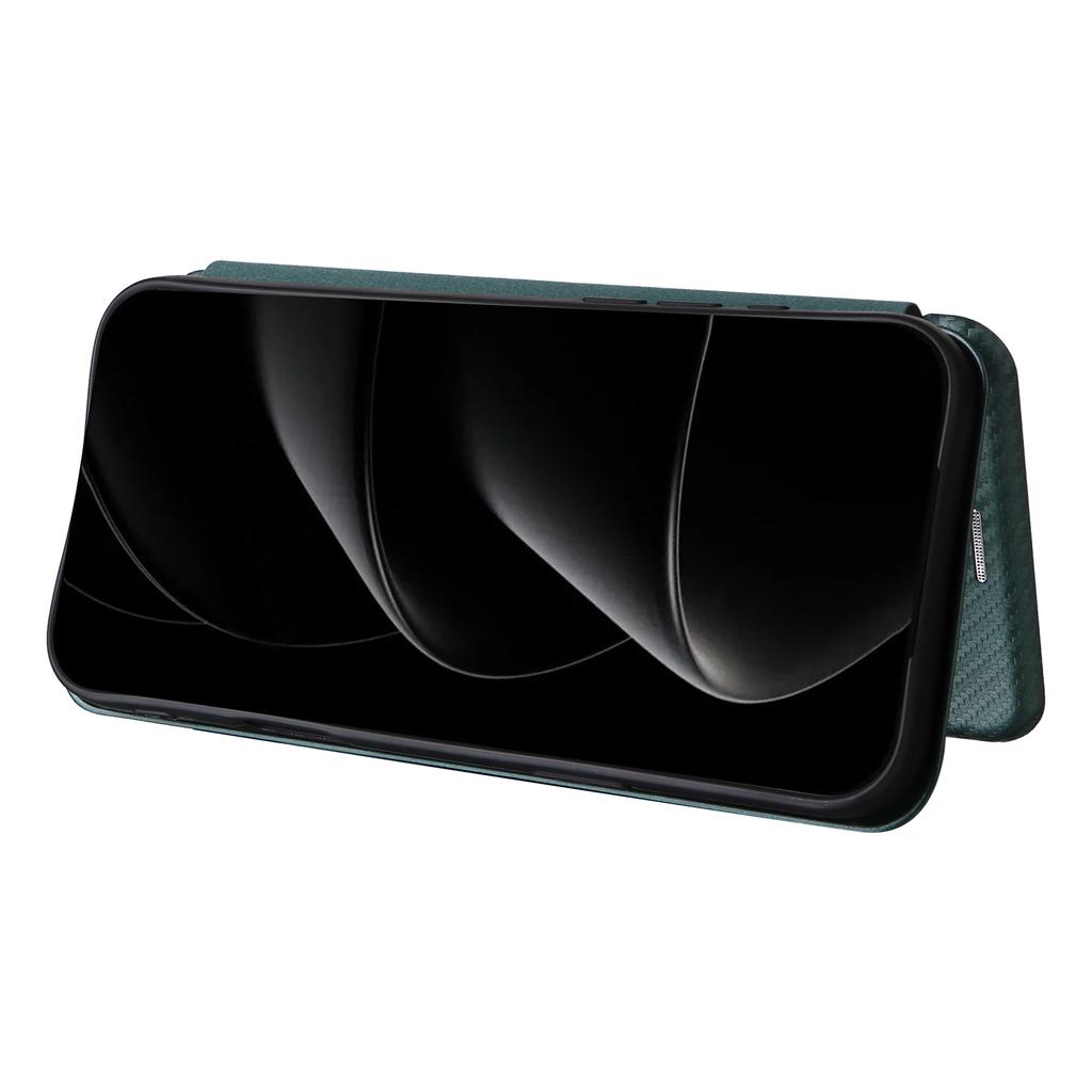 For iPhone 17 Pro Case Carbon Fiber Texture Drop-Proof PU Leather Phone Cover