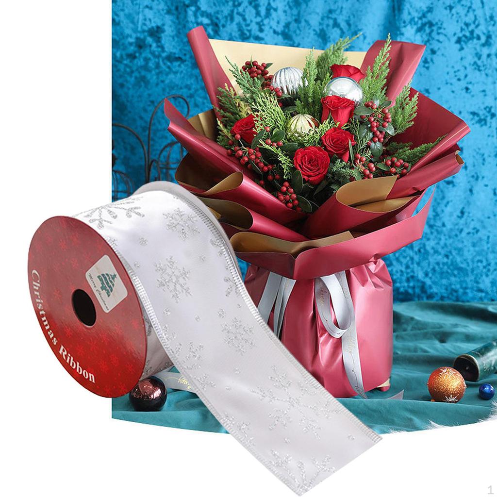 Christmas Ribbon Gift Wrapping Decorative Luxurious 6.3cm Width Packaging 9.1M