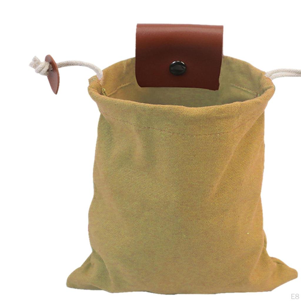 Canvas Foraging Bag with Belt Loop 8.5x7.9inch Compact Lightweight Accessory Water Resistant