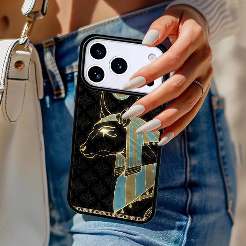 

Egypt Nefertiti Anubis Phone Case For iPhone 17 Air 14 15 13 12 Max Cover For Apple 14 15 16 16e 11 Pro Max Plus iPhone 12or12pro