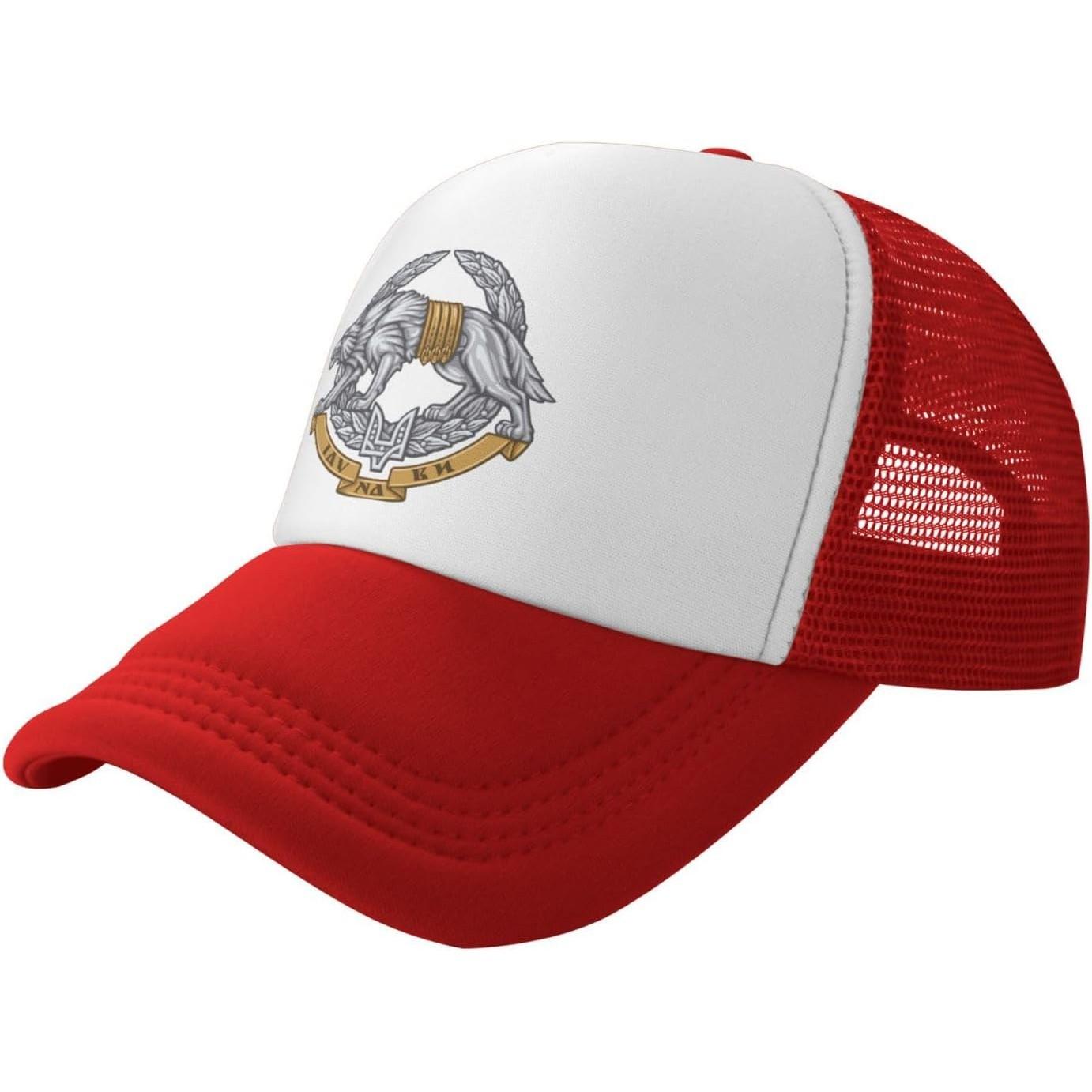 Special Operations Forces Emblem Trucker Hat Red White Mesh Baseball Cap Unisex Outdoors XS（old）