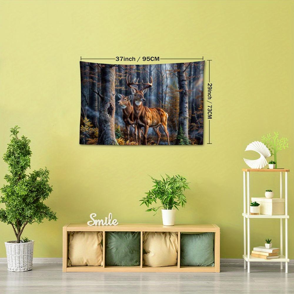 Charming Elk-Themed Tapestry - Versatile Wall Hanging for Home Decor, Perfect for Bedroom & Living Room - Durable Polyester, Easy Care