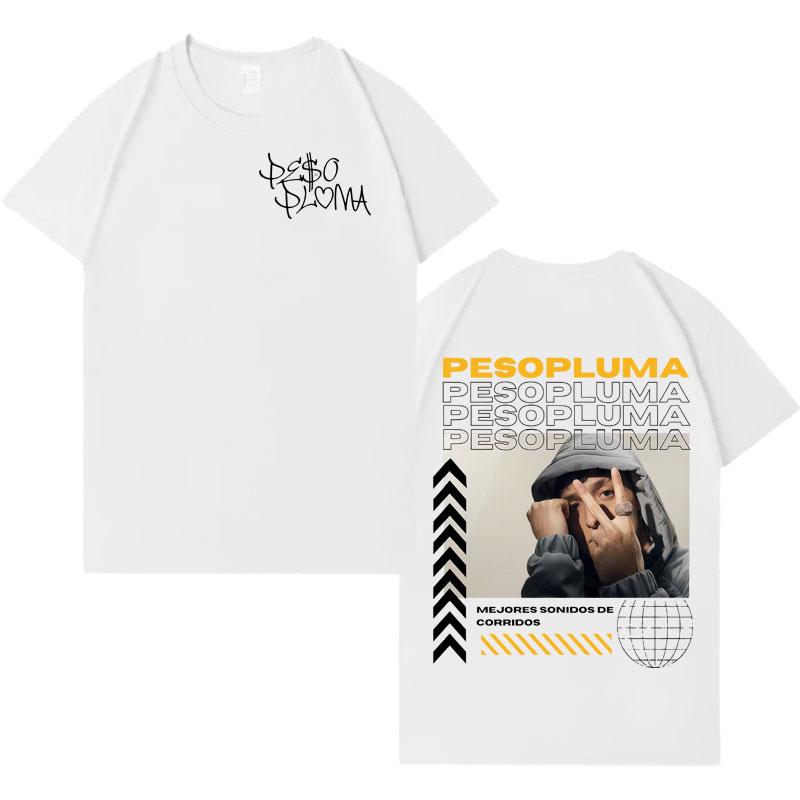 Singer Peso Pluma Hip Hop Graphics High Quality Tshrits Mens Casual T Shirt Oversized Short Sleeves Crewneck Cozy Clothes Unisex