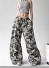 American Retro Camouflage Wide-leg Pants Women's Summer New Loose Chic Wear Casual Overalls