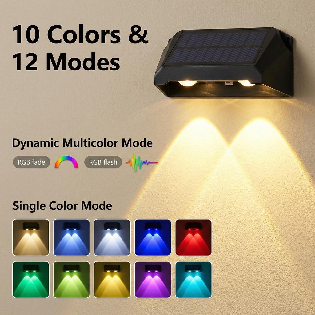2/4pcs Solar Fence Lights Outdoor 10 Colors Change 3D Fairy Butterfly Art LED Wall Lamp Waterproof Garden Decor for Patio Yard