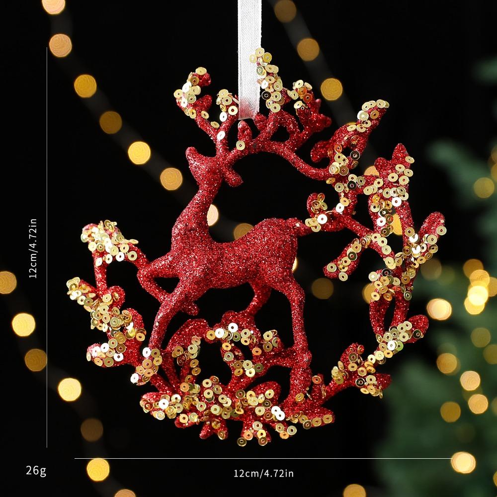 Plastic Christmas Merry Hanging Decoration Red Gold Glitter Christmas Ornaments Hanging Sign Christmas Hanging Text Decoration