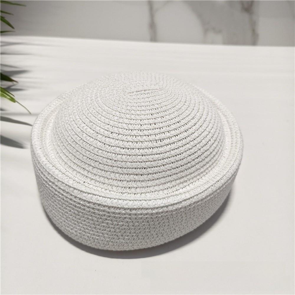 

Retro Style Painter Beret Artistic Design Woven Straw Hat Elegant Straw Sun Hat Women белый