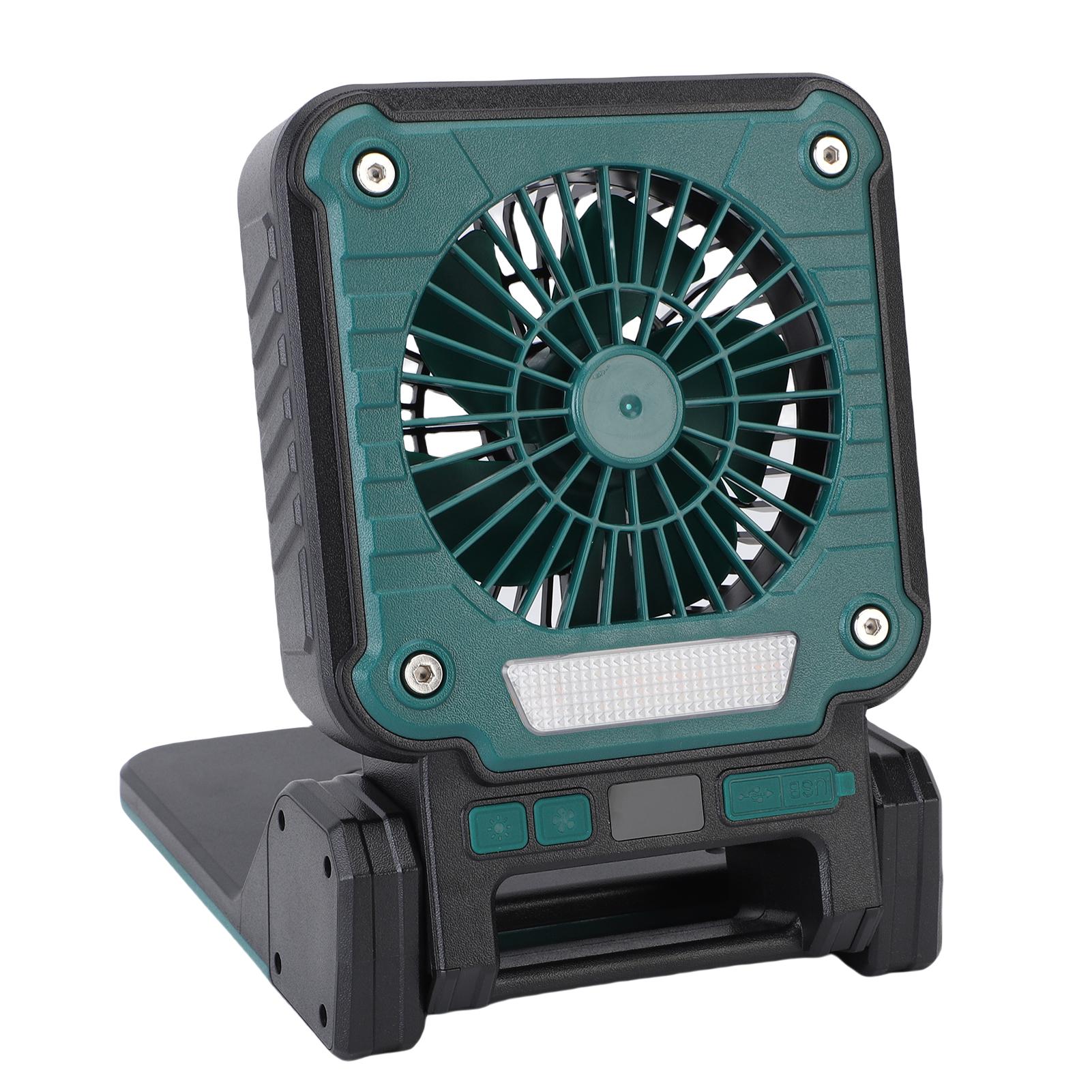 

Solar Camping Fan with LED Light 3 Wind Speeds 5 Lighting Modes Rechargeable Solar Powered Fan for Tent Hiking Emergency