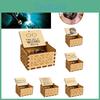 Potter Harry Wooden Music Box Retro Hand Cranked Engraved Toy Ornament Xmas Gift