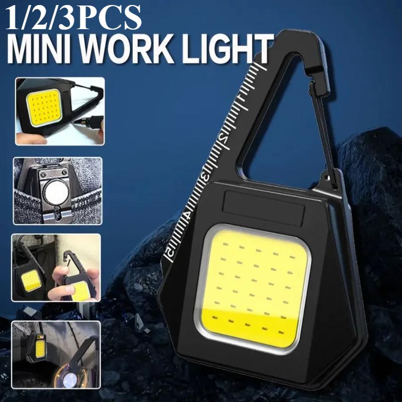 

Multi-functional Magnetic COB Work Light Key Chain Lights Type-C USB Rechargeable Flashlight Mini Camping Lantern Torch 1PC