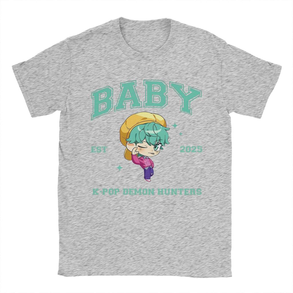 Herren T-Shirt Kpop Dämonenjäger BABY Saja Jungen Lustige Reine Baumwoll-Tees Kurzarm T-Shirt Rundhals Kleidung Übergröße