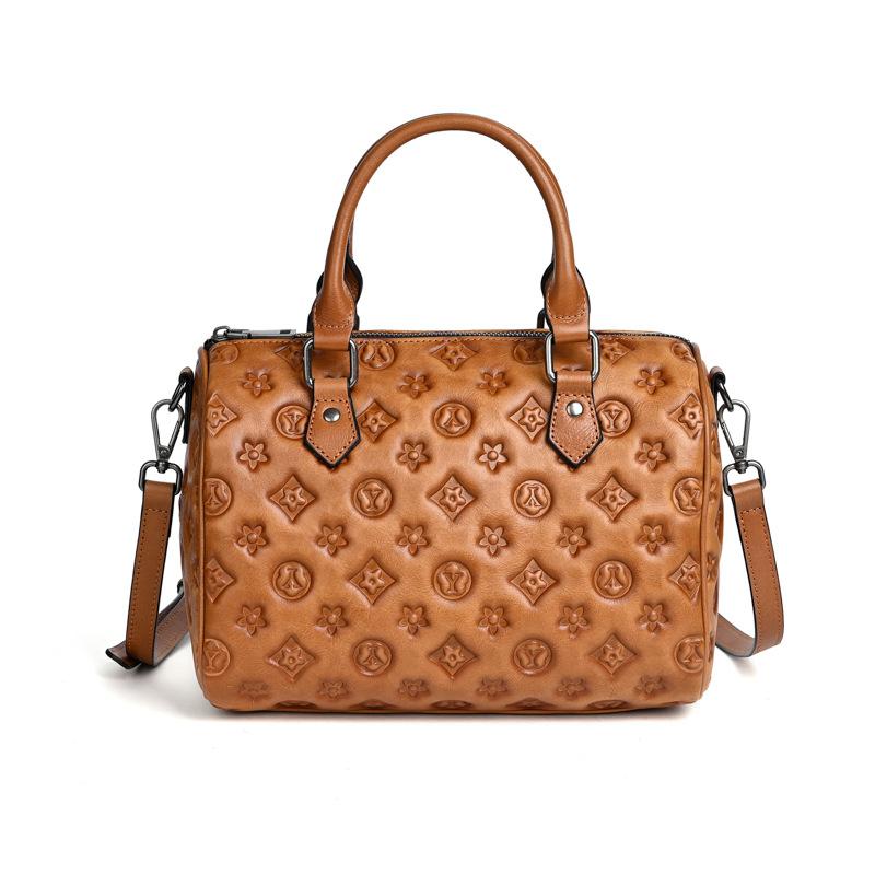 Большая вместительная сумка через плечо с тиснением Vintage Tote 26*15*18 зелёный — фото 4