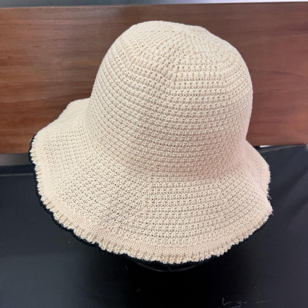 Japanese versatile lace knitted fisherman's hat children summer travel show face small breathable sunshade sun protection sun hat