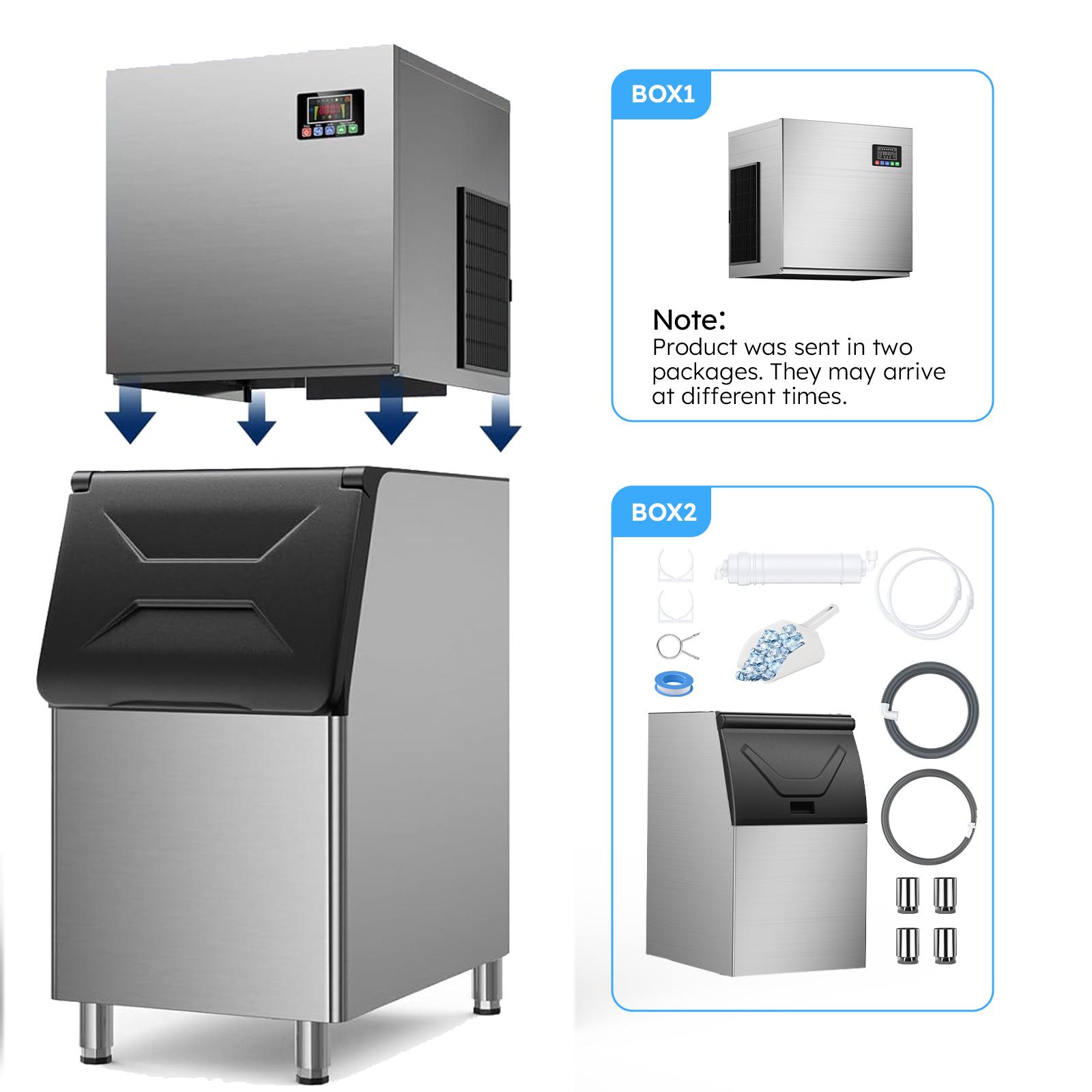 

Коммерческий льдогенератор 450 фунтов за 24 часа, модульный льдогенератор с хранилищем на 350 фунтов, промышленный льдогенератор с воздушным охлаждением чёрный