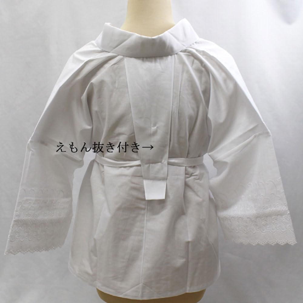 [hga296] Halbkragenteil angebundenes Halbjuban Unterkleid, separate Krawatte, gebleichter Baumwollkragen, Spitzenmanschetten, Ausschnittverlängerung, separate Krawatte