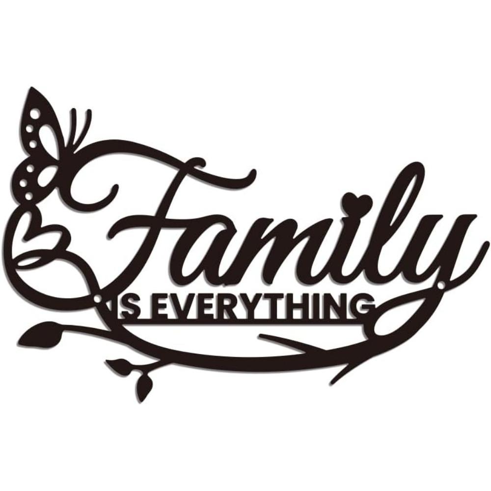 WADORN Metal Butterfly Family Wall Art 11.8x7.5 Inch Farmhouse Sculpture for Living Room Decor