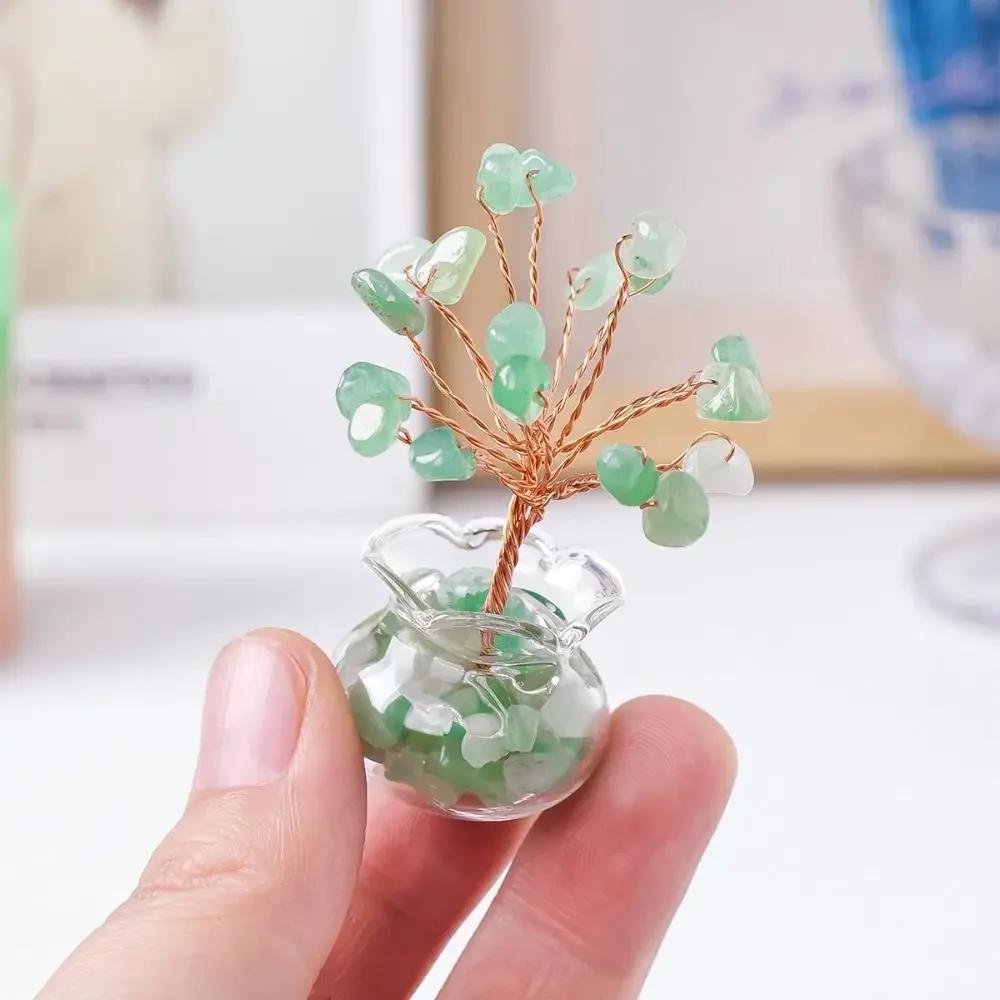 1Pcs Natural Mini Crystal Tree Crystal Macadam Reiki Healing Feng Shui Good Luck Money Tree Positive Energy Artificial Bonsai