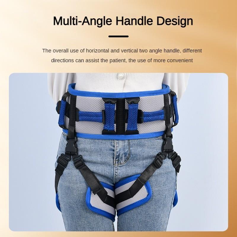 Rehabilitation Nursing Aid Device Elderly Mobility Protective Support Strap Walking Practice Assisted Standing Belt Blue