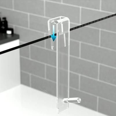 Acrylic Bathroom Shower Door Hook Over Glass Door Shower Towel Rack Punch-Free Bathroom Bathrobe Hanger Transparent Towel Bath