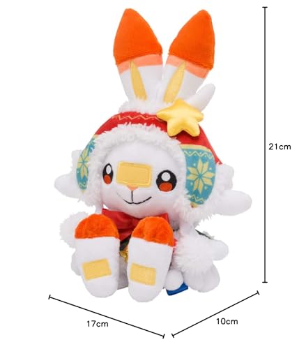 Pokémon Center Original Plush Toy Pokémon Christmas Wonderland Scorbunny 21 x 17 x 10 cm (H x W x D)