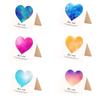 100pcs 3D Starry Sky Heart Greeting Cards Paper Romantic Valentines Day Card Folding Best Wish Thank You Letter Graduation Gift