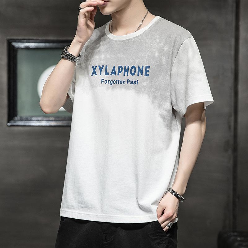 Summer Men's Cotton Short-sleeved T-shirt New Ice Silk Sports Loose Half-sleeved Top