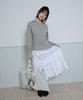 Flower Waffle Button Hoodie - Gray