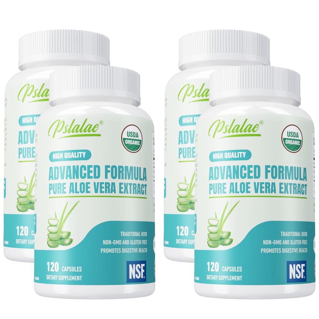 Bio-Aloe-Vera-Kapseln, unterstützen die Darmgesundheit, die Immunabwehr, geeignet für Männer und Frauen.